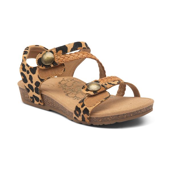 Aetrex Women's Jillian Fully Adjustable Straps Sandals Leopard Sandals UK 0752-949